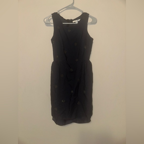 Boden Embellished Spot Cocktail Dress Women’s Size 8 Navy Blue Wool Silk Blend - Picture 1 of 8